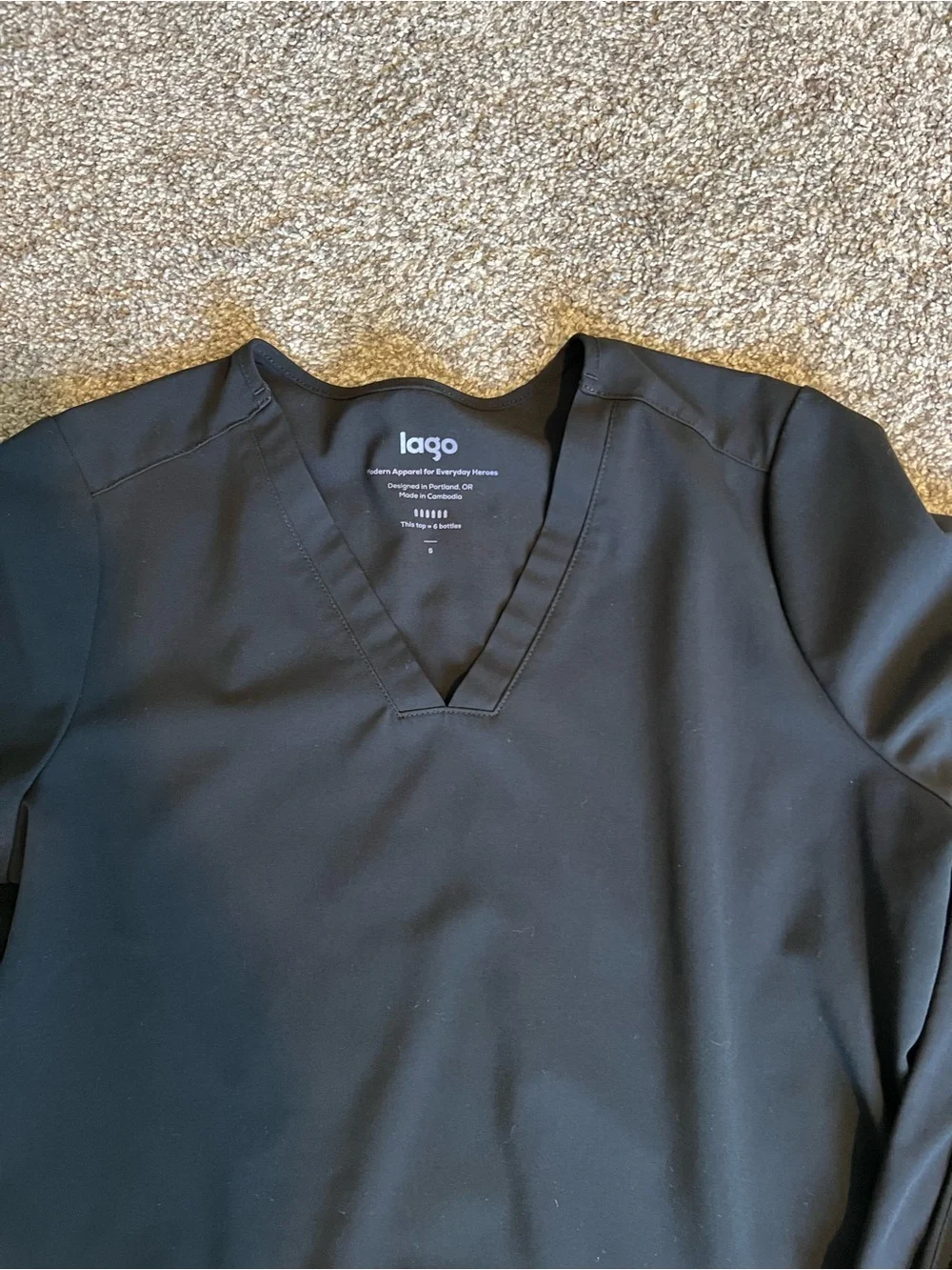 Lago Black Scrub Set (Top & Pants) - Picture 3 of 4